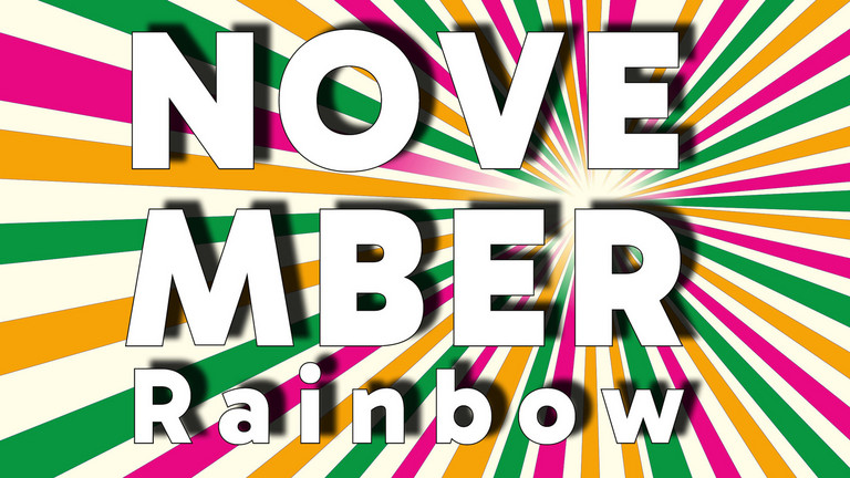 Bunte Illustration mit dem Schriftzug November Rainbow